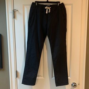 Marine Layer Black Joggers with White Drawstring